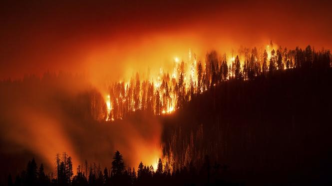 Förödande skogsbränder (här i Kalifornien) är en av konsekvenserna av en accelererad upphettning. 