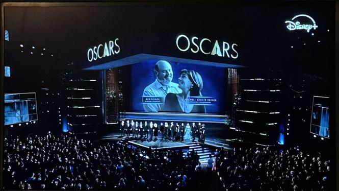 Paret Reiners som mördades i sitt hem i december hyllades på årets Oscarsgala i söndags.