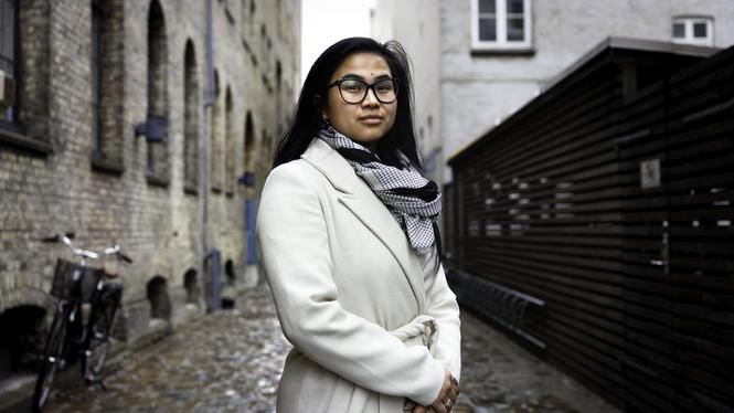 Tenna Røberg är kandidat till folketinget för ytterkantspartiet Dansk Folkeparti.