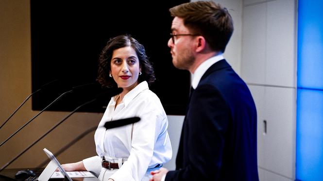 Liberalernas partiledare Simona Mohamsson och partisekreterare Fredrik Brange.