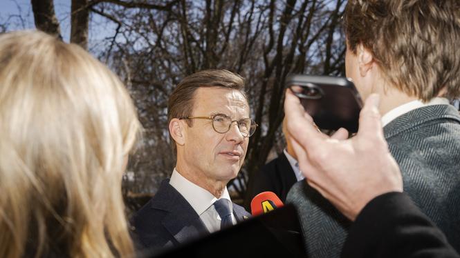 Ulf Kristersson under dagens konferens.