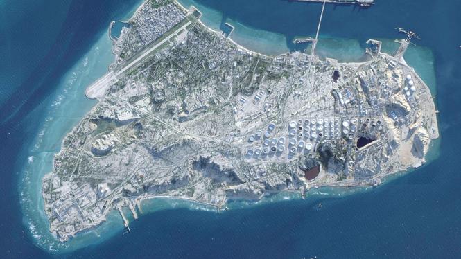 Den iranska ön Kharg, fotograferad från en satellit den 26 februari i år. 