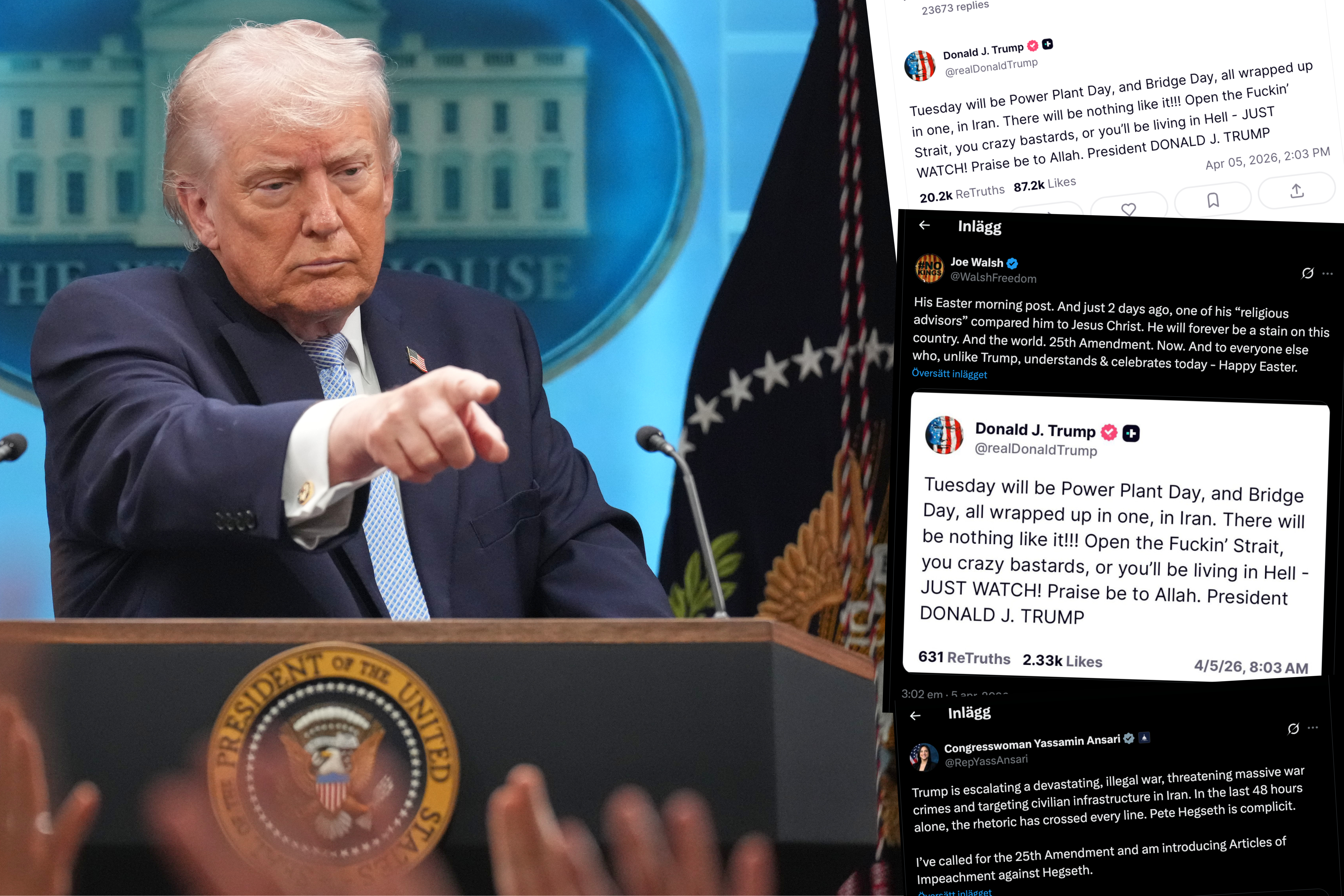 Kraven haglar in från demokratiska politiker på att Trumps egen regering utlöser fjärde sektionen i konstitutionens 25:e tillägg och avsätter Trump från presidentposten.