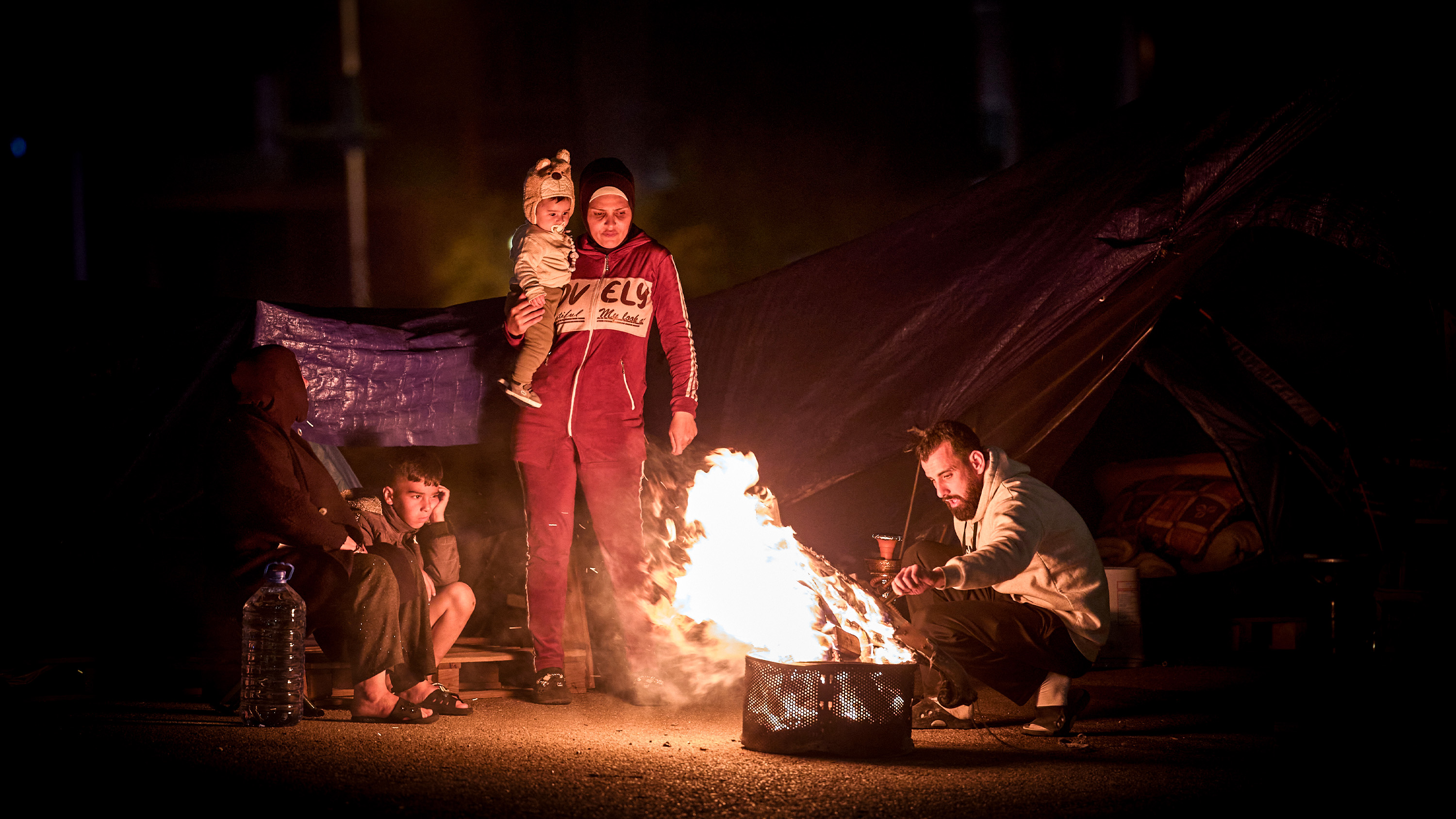 En familj på flykt från södra Libanon söker skydd i Beirut.