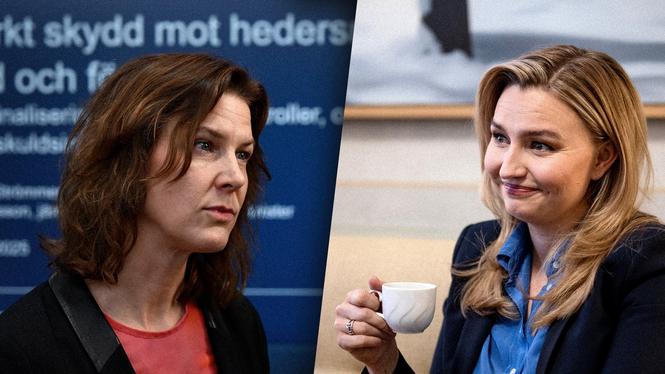 Jämställdhetsminister Nina Larsson (L) och vice statsminister Ebba Busch (KD).