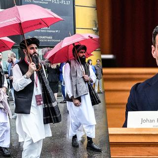 Representanter från talibanerna på besök i Ryssland under St. Petersburg International Economic Forum 2024. 