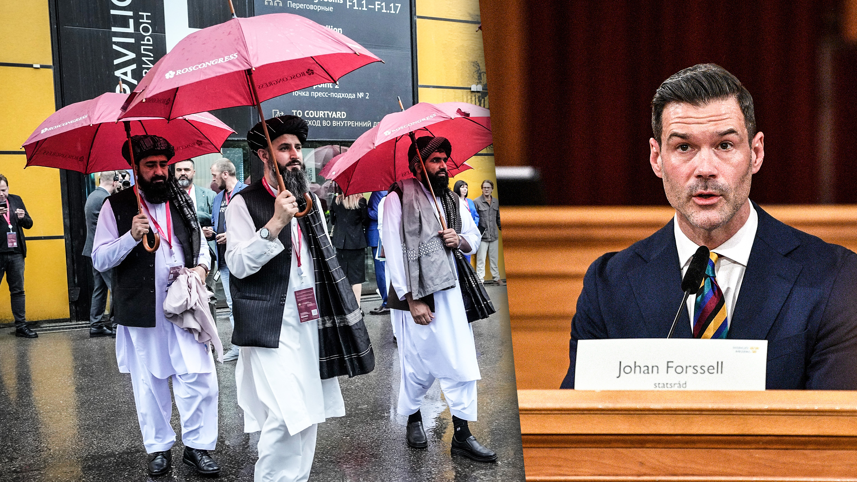 Representanter från talibanerna på besök i Ryssland under St. Petersburg International Economic Forum 2024. 