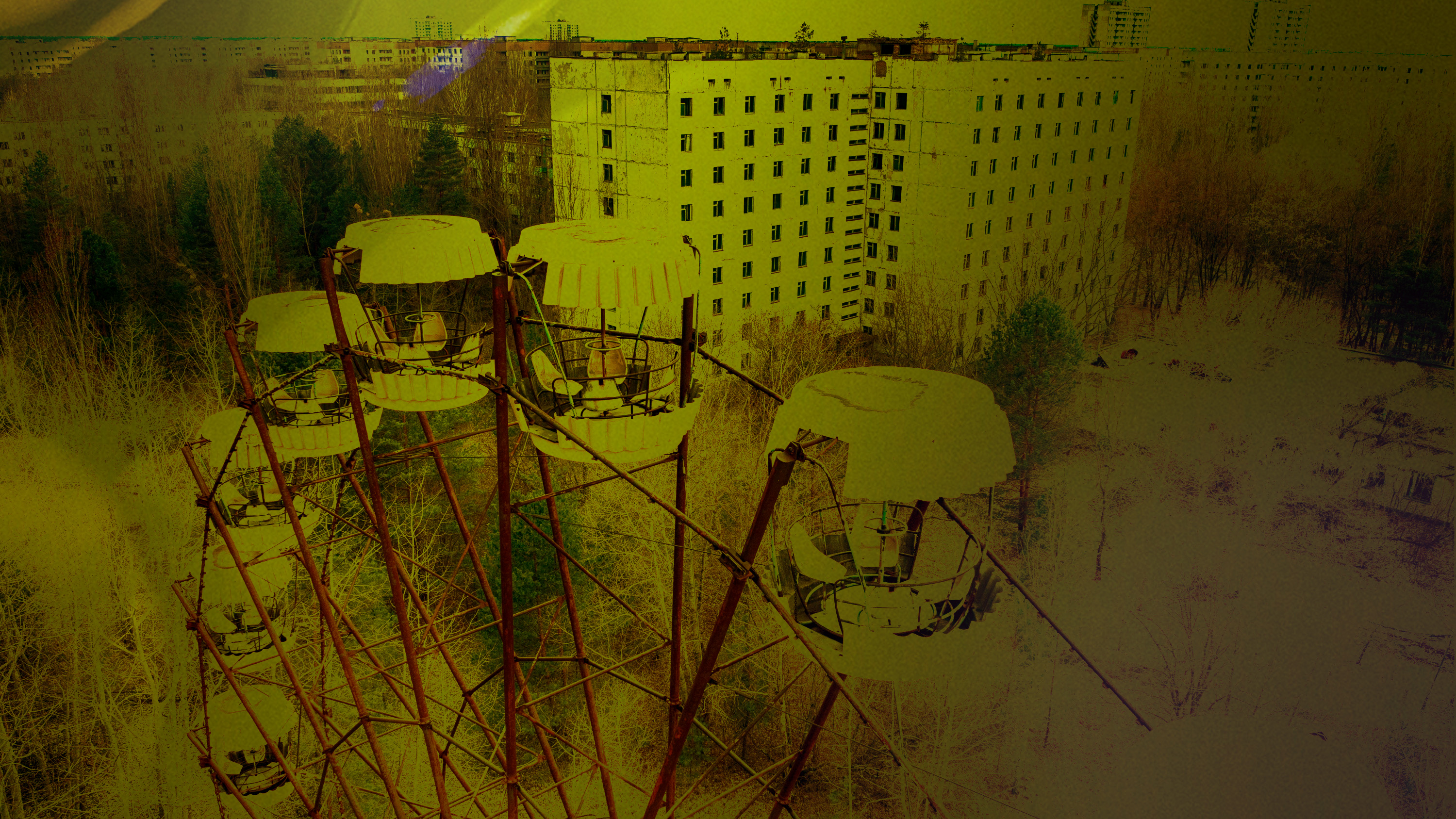 Pariserhjulet i Pripjat, där räddningshelikoptrarna landade.