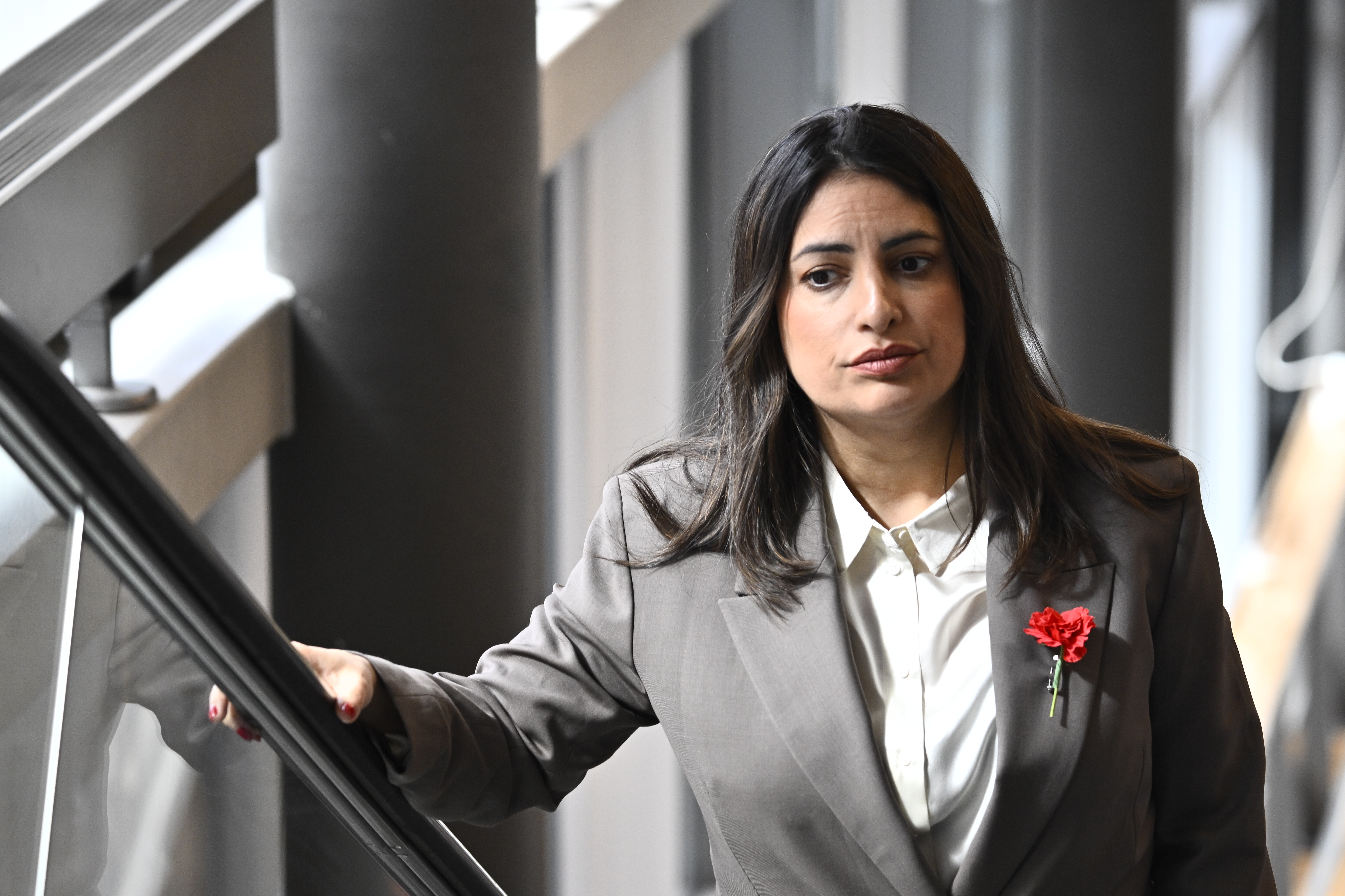 Partiledare Nooshi Dadgostar (V).