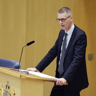 Mattias Karlsson, Moderaternas gruppledare i riksdagen.