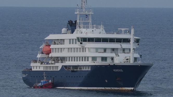 MV Hondius utanför Kap Verde på onsdagen.