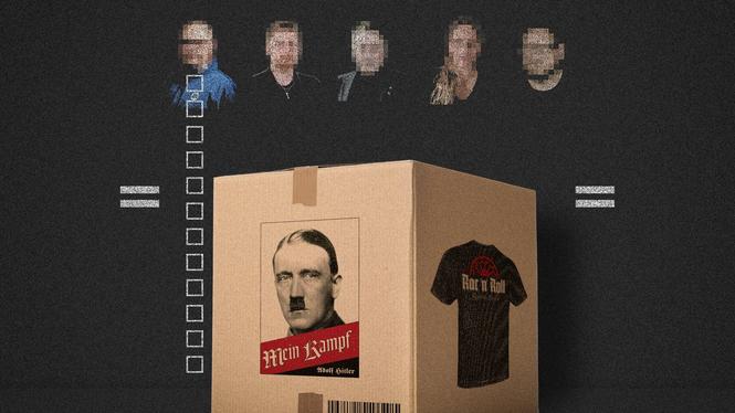 Hitlers ”Mein kampf”. Rasbiologiska manifest. Rashetsar-rock. Och kläder med nazisymboler.