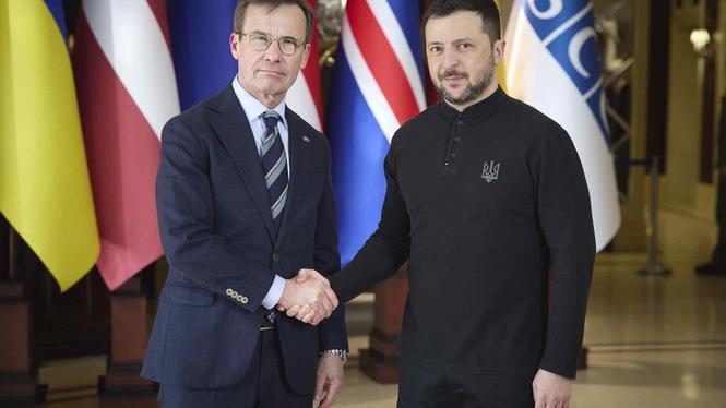 Zelenskyj i Sverige. Arkivbild.