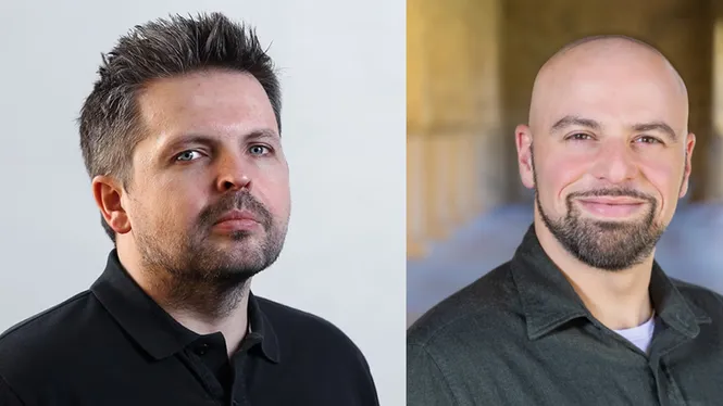 Roman Badanin och Michail Rubin är ryska grävreportrar i exil.