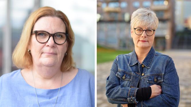 Marie Linder, Förbundsordförande Hyresgästföreningen , och Susanne Sjöblom, Ordförande, Hyresgästföreningen region Stockholm