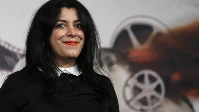 Marjane Satrapi under en filmfestival i Rom 2012. Arkivbild.