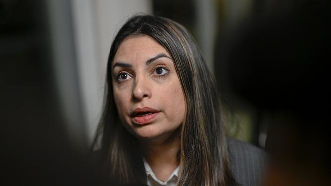 Vänsterpartiets partiledare Nooshi Dadgostar.