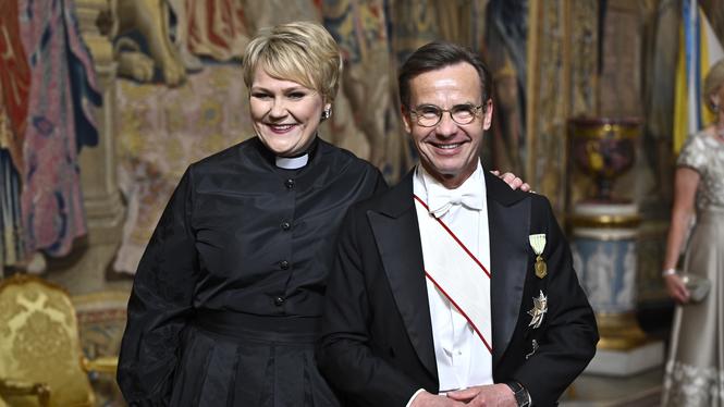 Birgitta Ed tillsammans med sin make, statsminister Ulf Kristersson. 