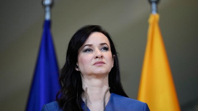 Litauens premiärminister Inga Ruginiene meddelar sin avgång under tisdagen. Bild från januari.