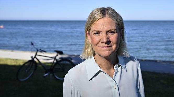 Socialdemokraternas partiledare Magdalena Andersson under politikerveckan i Almedalen. 