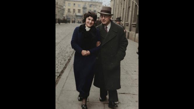 Sara och Michael Lederman, Warszawa 1930-tal, förbättrad med AI.